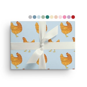 5 Sheets of Chicken Wrapping Paper, Custom Farm Animal Wrapping Paper Sheets Farmer Birthday, Christmas, Baby Shower, Just Because Gift Wrap