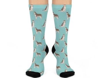 Siberian Husky Socks, Dog Socks, Huskies Gift, Cute Siberian Husky Lover Socks, Funny Birthday Gift, Christmas Gifts for Husky Mom, Dog Dad