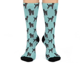 Poodle Socks, Dog Socks, Black Poodle Gift, Cute Poodle Lover Socks, Funny Birthday Gift, Christmas Gifts for White Poodle Mom, Dog Dad