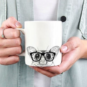 Sugar Glider Mug, Animal Lovers Coffee Mugs, Hipster Nerdy Pet Mom Dad Coffee Mug 15 oz 11 oz, Sugar Glider Mom Gifts Cup Mug, Glass