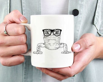 Leopard gecko Mug, Gecko Lovers Coffee Mugs, Hipster Nerdy Lizard Mom Dad Coffee Mug 15 oz 11 oz, Leopard gecko Mom Gifts Cup Mug, Glass