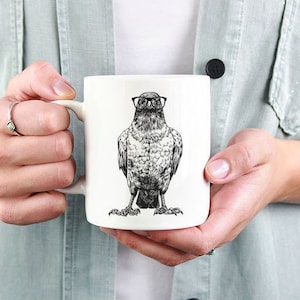 Crow Mug, Raven Bird Lovers Coffee Mugs, Crow Coffee Mug 15 oz 11 oz, Crow Lovers Gifts Cup Glass Birdwatching Mug Gifts
