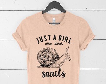 Snail Shirt, Just a girl who loves Snails Tee Tshirt, Animal Muscle Tank Top, Pet Mom Mama Gift, Girl Kids Youth Shirt
