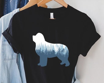 Newfie Shirt, Mountain Newfoundland Dog Silhouette T-shirt, Nature Outdoor Dog Sweatshirt, Hoodie, Tee or Tank, Newfie Mom, Newfie Dad Gifts