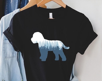 Cockapoo Shirt, Mountain Doodle Dog Silhouette T-shirt, Nature Outdoor Dog Sweatshirt, Hoodie, Tee or Tank, Cockapoo Mom, Cockapoo Dad Gifts