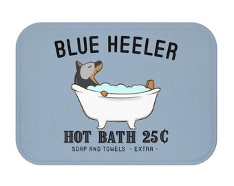 Blue Heeler Bath Mat Housewarming Gift Dog Home Decor Floor Mats Australian Cattle Dog Gifts Bathroom Decor Dog Door Mat