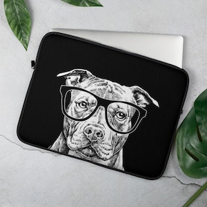 Pit Bull Laptop Sleeve, Dog Lover Laptop Sleeve, Macbook Case, 13 inch, 15 inch Laptop Cover, Bag, Macbook Cover, Pittie Mom Gift