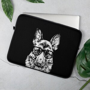 German Shepherd Laptop Sleeve, GSD Dog Lover Laptop Sleeve, Macbook Case, Laptop Cover, Bag, Macbook Cover, Alsatian Mom Gift