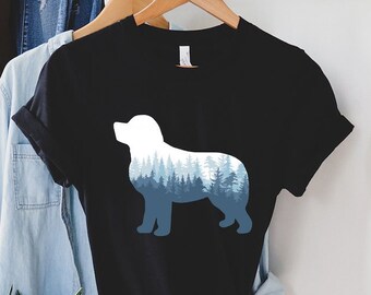 Bernese Mountain Dog Shirt, Berner Silhouette T-shirt, Nature Outdoor Dog Sweatshirt, Hoodie, Tee or Tank, BMD Mom, Bernese Dad Gifts