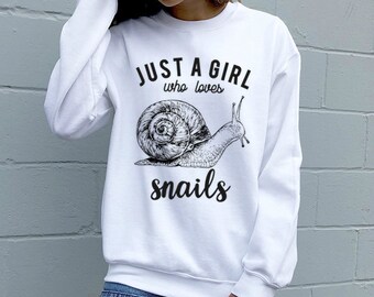 Just a Girl Who Loves Snails Sweatshirt, Snail Lover Animal Women Hoodie, Baseball Raglan Shirt, Unisex Crewneck Sweater, Snail Gift