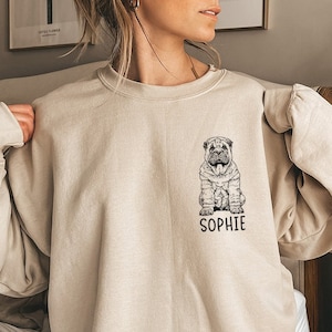 Shar Pei Sweatshirt, Sharpei Mom Sweatshirts, Custom Dog Name Shirt, Shar Pei Mama Tee, Personalized Dog Gifts, Shar Pei Lover Gift
