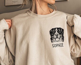 Bernese Mountain Dog Sweatshirt, Berner Mom Sweatshirts, Custom Dog Name Shirt, BMD Mama Tee, Personalized Dog Gifts, Berner Lover Gift