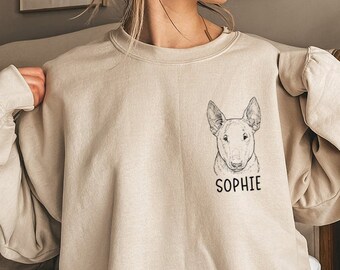 Bull Terrier Sweatshirt, Bull Terrier Mom Sweatshirts, Custom Dog Name Shirt, Bull Terrier Mama Tee, Personalized Dog Lover Gifts