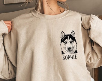 Siberian Husky Sweatshirt, Husky Mom Sweatshirts, Custom Dog Name Shirt, Husky Mama Tee, Personalized Dog Gifts, Huskies Lover Gift