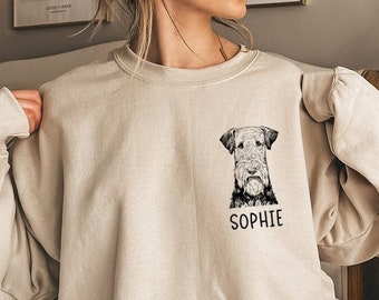 Sudadera Airedale Terrier, Sudaderas Airedale Mom, Camisa personalizada con nombre de perro, Camiseta Bingley Terrier Mama, Regalos personalizados para amantes del perro