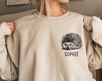 Hedgehog Sweatshirt, Hedgie Mom Sweatshirts, Custom Pet Name Shirt, Hedgehog Mama Tee, Personalized Animal Gifts, Hedgehog Lover Gifts