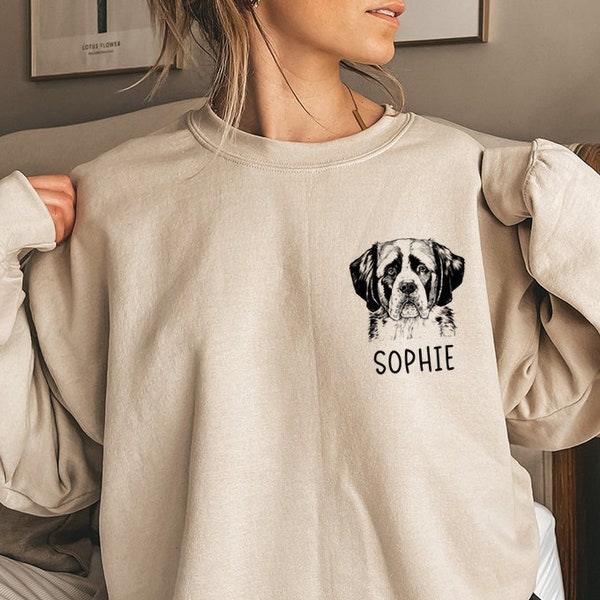 Saint Bernard Sweatshirt, St. Bernard Mom Sweatshirts, Custom Dog Name Shirt, Saint Bernard Mama Tee, Personalized Dog Lover Gifts