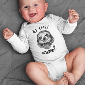 Sloth Baby Bodysuit, My Spirit Animal is a Sloth Baby Boy Baby Girl Clothes, One Piece Romper, Baby Shower Gift, Sloth Baby Gifts