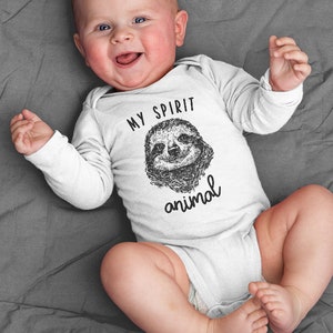 Sloth Baby Bodysuit, My Spirit Animal is a Sloth Baby Boy Baby Girl Clothes, One Piece Romper, Baby Shower Gift, Sloth Baby Gifts