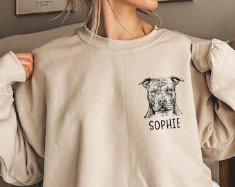 Pit Bull Sweatshirt, Pittie Mom Sweatshirts, Custom Dog Name Shirt, Pitbull Mama Tee, Personalized Dog Gifts, Pit Bull Lover Gift