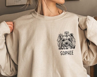 Yorkshire Terrier Sweatshirt, Yorkie Mom Sweatshirts, Custom Dog Name Shirt, Yorkie Mama Tee, Personalized Dog Gifts, Yorkie Lover Gift