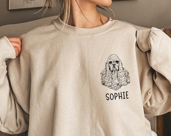 American Cocker Spaniel Sweatshirt, Cocker Mom Sweatshirts, Custom Dog Name Shirt, Cocker Spaniel Mama Tee, Personalized Dog Lover Gifts