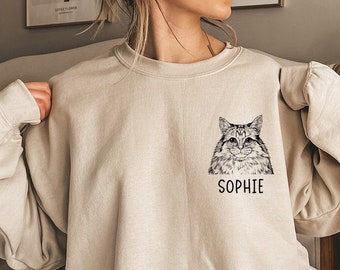 Siberian Cat Sweatshirt, Longhaired Cat Mom Sweatshirts, Custom Cat Name Shirt, Cat Mama Tee, Personalized Cat Gifts, Cat Lover Gift