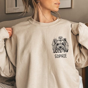 Yorkshire Terrier Sweatshirt, Yorkie Mom Sweatshirts, Custom Dog Name Shirt, Yorkie Mama Tee, Personalized Dog Gifts, Yorkie Lover Gift