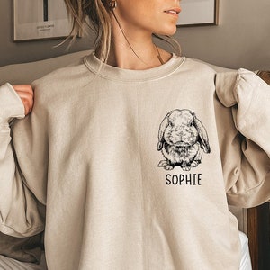Holland Lop Sweatshirt, Rabbit Mom Sweatshirts, Custom Pet Name Shirt, Bunny Mama Tee, Personalized Animal Gifts, Rabbit Lover Gifts