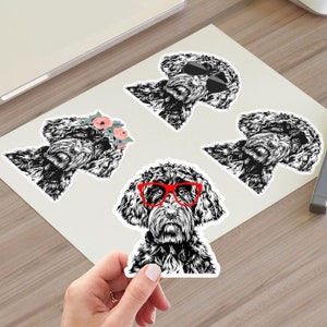 Portuguese Water Dog Sticker Sheet, Portie Dog Vinyl Stickers, Sunglasses Dog Laptop Sticker, Car Decal, Planner Skateboard, Macbook Sticker