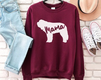 Saint Bernard Mama Sweatshirt, Dog Mom Hoodie, Floral Dog Silhouette Crewneck Sweatshirts, Dog Mom Sweater, St Bernard Mom Gifts