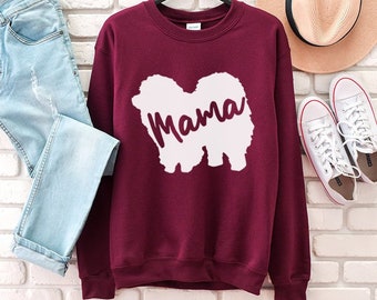 Chow Chow Mama Sweatshirt, Dog Mom Hoodie, Floral Dog Silhouette Crewneck Sweatshirts, Dog Mom Sweater, Chow Chow Mom Gifts