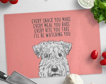 Pomeranian Cutting Board Dog Glass Cutting Board Every snack you make Every meal you bake Every bite you take I/'ll be watching you