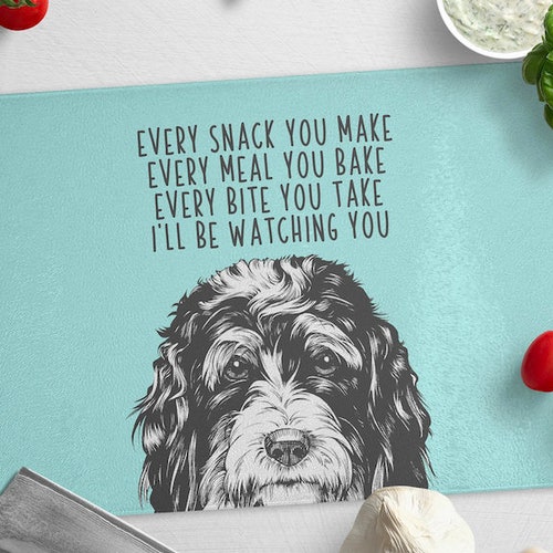 Bernedoodle Cutting Board Doodle Dog Glass Cutting Board Etsy