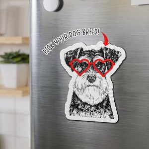 Personalized Dog Magnet, Dog Mom Refrigerator Magnets, Custom Dog Magnet, Cute Dog Breed Kitchen Decor Gift, Funny Dog Fridge Magnets