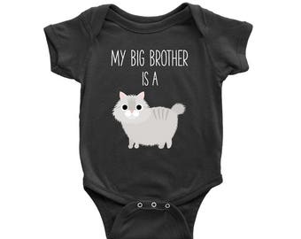 My Big Brother is a Maine Coon Cat Baby Bodysuit, Cat Lover Baby Clothes, Infant Baby Boy, Baby Girl Bodysuit, Newborn Baby Shower Gift