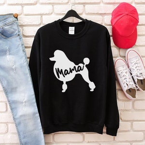 Hungry Poodle Puppy Devouring Pizza Great Gift and FREE SHIPPING Sweatshirt Unisex Dog Women Men Graphic Pullover Sweater