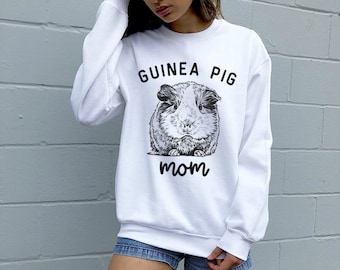 Guinea Pig Mom Sweatshirt, Guinea Pig Mama Hoodie, Animal Unisex Crewneck Sweatshirts, Sweater, Guinea Pig Mom Gifts