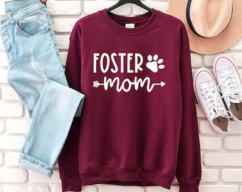 Foster Mom Sweatshirt, Foster Dog Mom Hoodie, Rescue Dog Crewneck Sweatshirts, Sweater, Rescue Dog Mom Gift, Mother's Day Gift