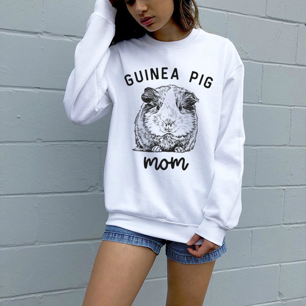 Guinea Pig Mom Sweatshirt, Animal Unisex Crewneck Sweatshirts, Sweater, Guinea Pig Mom Gifts, Guinea Pig Mama Hoodie Livingmall