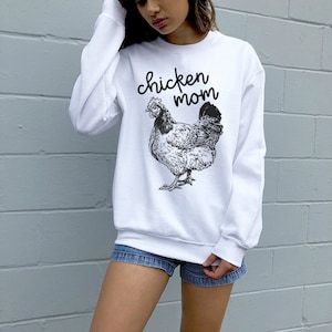 Chicken Mom Sweatshirt, Hen Mama Hoodie, Farm Animal Unisex Crewneck Sweatshirts, Sweater, Chicken Mom Gifts