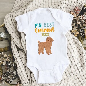 My Best Friend is a Poodle Baby Bodysuit, Baby Boy Baby Girl Clothes, Doodle Dog Baby Shower Gift, Toddler Kids T Shirts, Baby Announcement