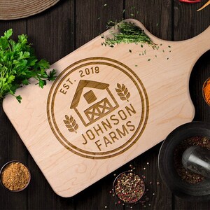 Personalized Cutting Board, Custom Farmhouse Wood Cutting Board, Housewarming Gifts, Farm House Decor, Rustic Country Kitchen Decor