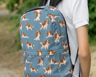 Cavalier King Charles Spaniel Backpack, Dog Laptop Bag, Women's Travel Backpack, Cute Pattern School Bag, College Backpack, Dog Mom Gift