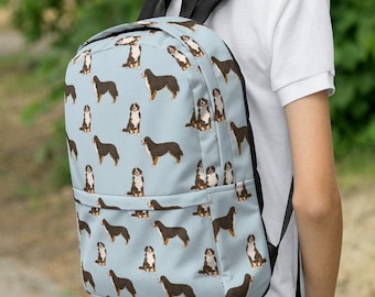 Bernese Mountain Dog Backpack, Berner Laptop Bag, Women's Travel Backpack, Cute Pattern School Bag, College Backpack, Dog Mom Gift
