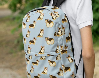 Corgi Backpack, Dog Laptop Bag, Women display picture 1