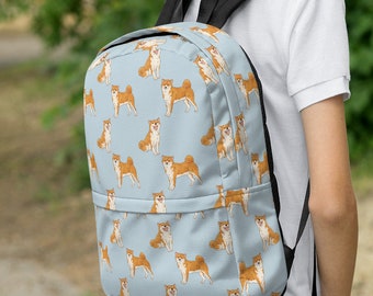 Shiba Inu Backpack, Dog Laptop Bag, Women display picture 1