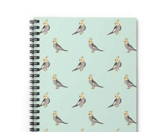 Cockatiel Notebook, Bird Spiral Notebook, Cute Notepad, Journal, Veterinarian Graduation gift, Cockatoo Parrot Gift, Cockatiel Mom Gifts