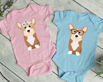 Vintage Welsh Corgi Infant Baby Boy Girl Sleep and Play Bodysuit Sleepwear