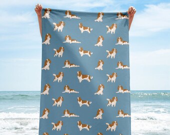 Cavalier King Charles Spaniel Beach Towel, Cavalier Mom Bath Towel, Cute Dog Mom Dog Dad Towel, Dog Lover Gift